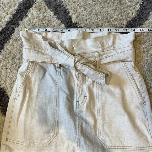 Free People Splendor in the Grass Cream Paper Bag Waist Mini Skirt - Picture 10 of 13